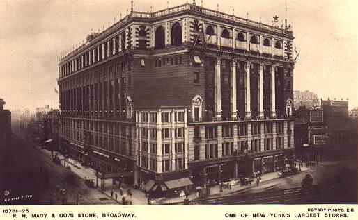 History of New York Department Stores including History of Macy's